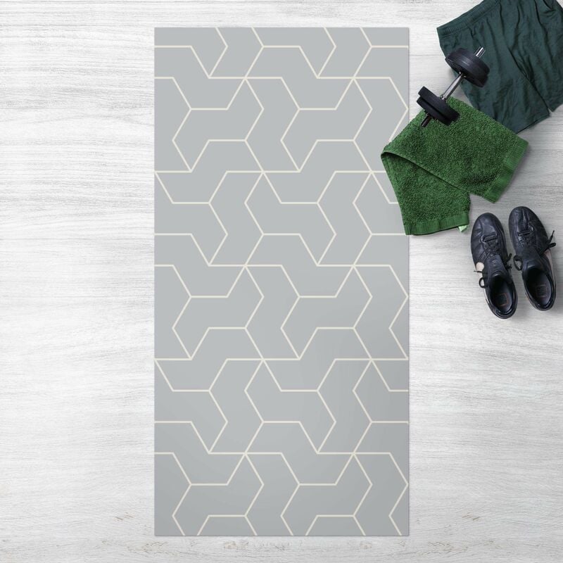 

Bilderwelten - Alfombras vinílicas - Geometrical Pattern Short Waved Rhombuses - Alto 2:1 Dimensión LxA: 260cm x 130cm