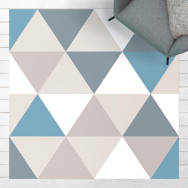 

Bilderwelten - Alfombras vinílicas - Geometrical Pattern Tilted Triangle Blue - Cuadrado 1:1 Dimensión LxA: 140cm x 140cm
