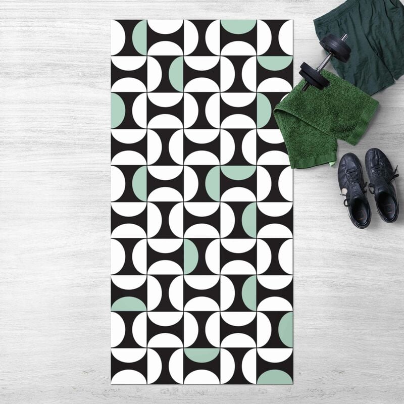 

Alfombras vinílicas - Geometrical Tile Arches Mint Green With Border - Alto 2:1 Dimensión LxA: 80cm x 40cm