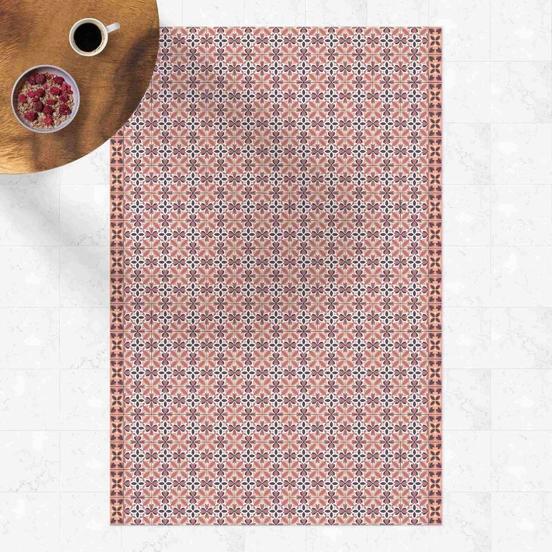 

Alfombras vinílicas - Geometrical Tile Mix Blossom Orange - Alto 3:2 Dimensión LxA: 120cm x 80cm