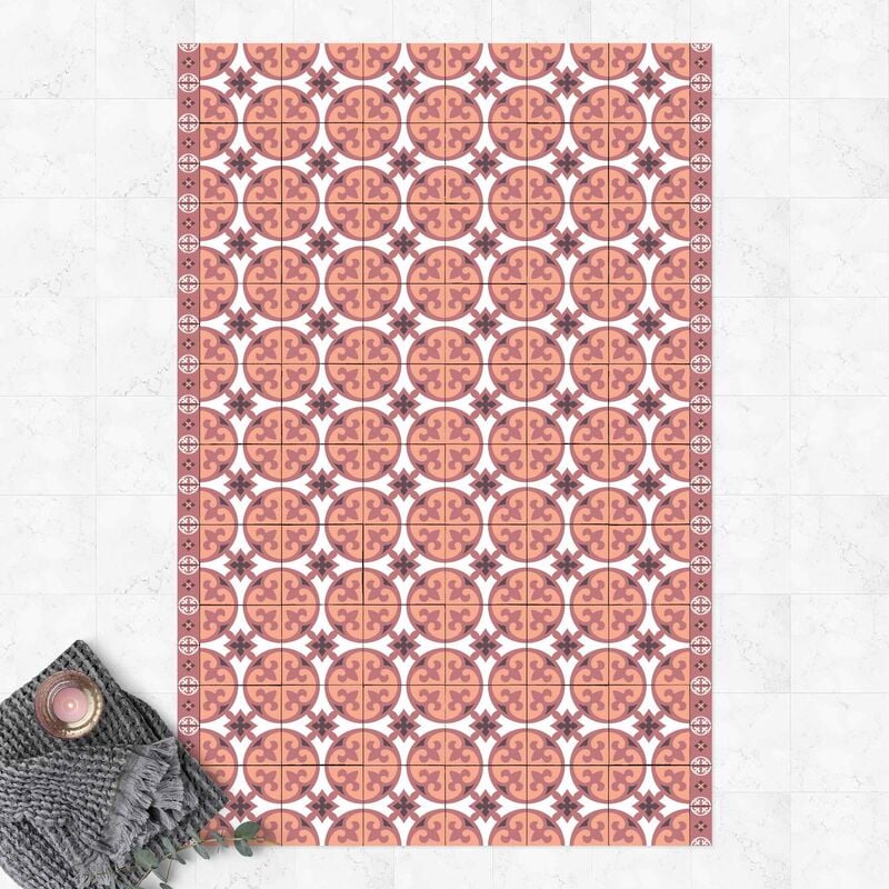 

Alfombras vinílicas - Geometrical Tile Mix Circles Orange - Alto 3:2 Dimensión LxA: 150cm x 100cm