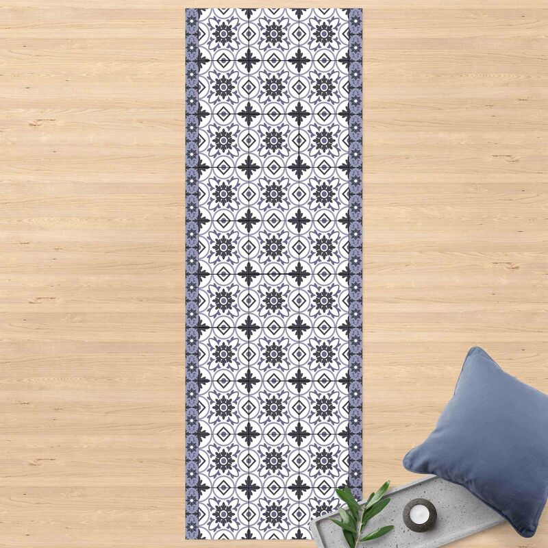 

Bilderwelten - Alfombras vinílicas - Geometrical Tile Mix Flower Purple - Panorámico Dimensión LxA: 300cm x 100cm