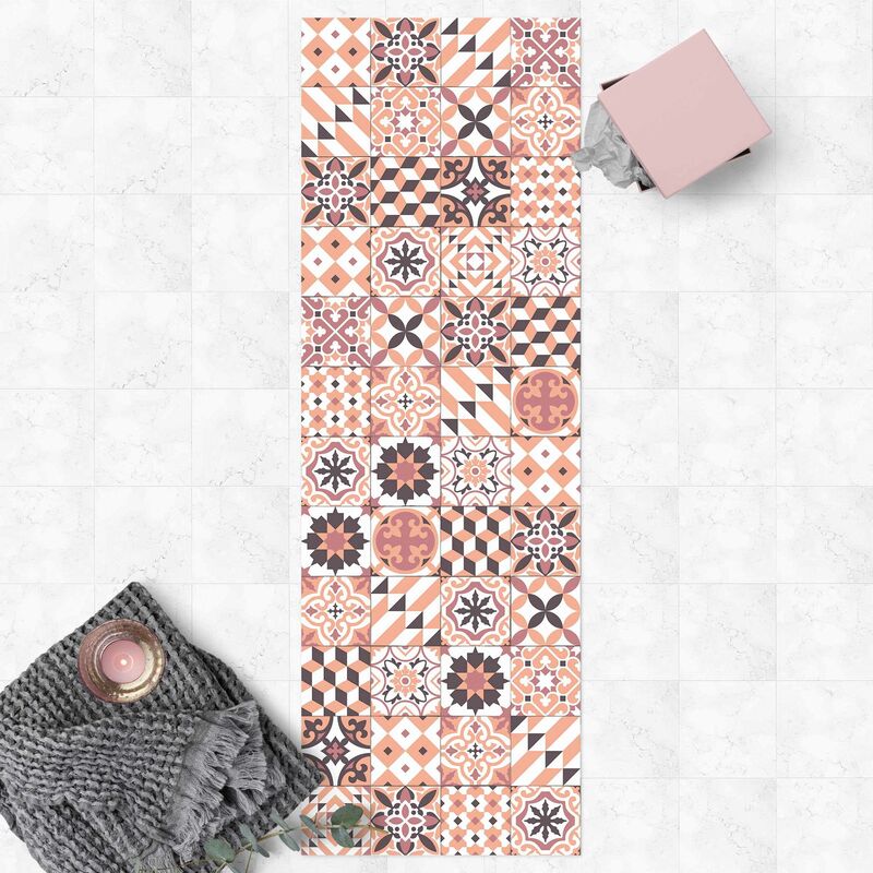 

Bilderwelten - Alfombras vinílicas - Geometrical Tile Mix Orange - Panorámico Dimensión LxA: 210cm x 70cm
