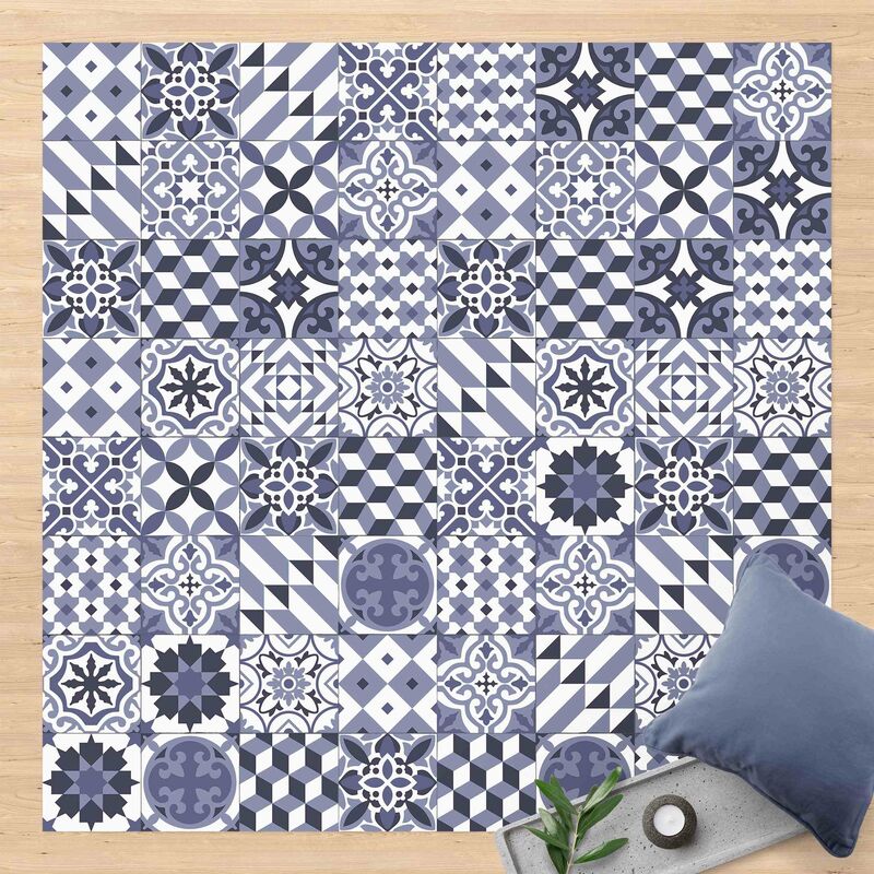 

Alfombras vinílicas - Geometrical Tile Mix Purple - Cuadrado 1:1 Dimensión LxA: 100cm x 100cm