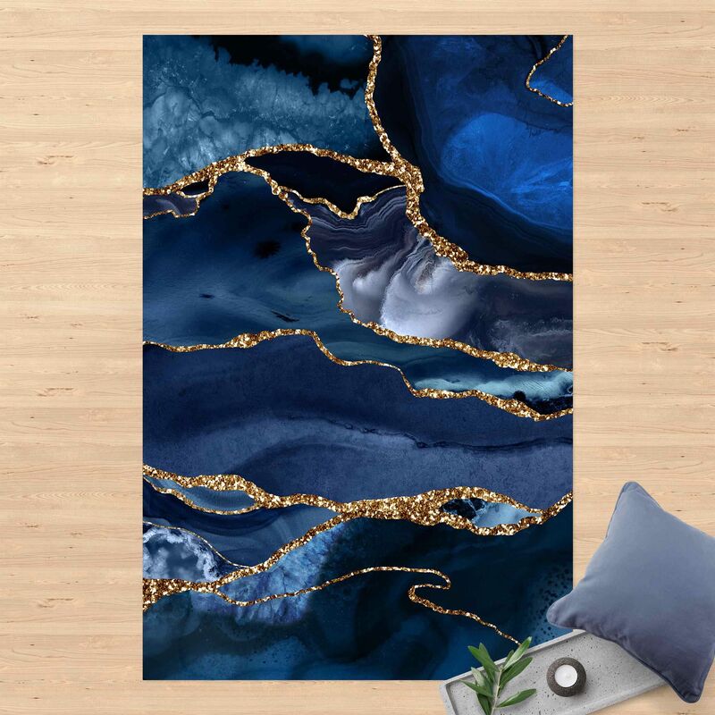 

Alfombras vinílicas - Golden Glitter Waves Blue backdrop - Alto 3:2 Dimensión LxA: 60cm x 40cm