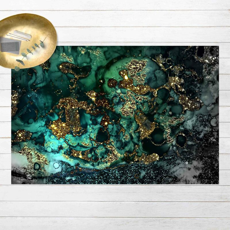 

Alfombras vinílicas - Golden Sea Islands Abstract - Apaisado 2:3 Dimensión LxA: 140cm x 210cm