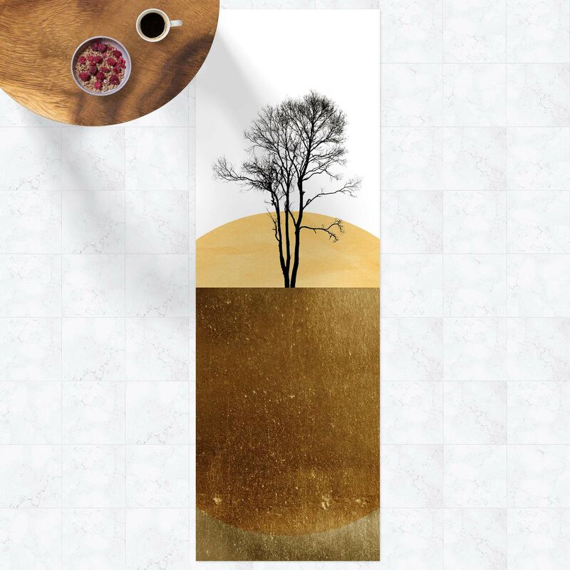 

Alfombras vinílicas - Golden Sun With Tree - Panorámico Dimensión LxA: 90cm x 30cm