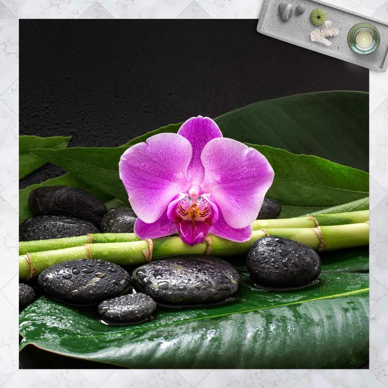 

Alfombras vinílicas - Green bamboo With Orchid Flower - Cuadrado 1:1 Dimensión LxA: 60cm x 60cm
