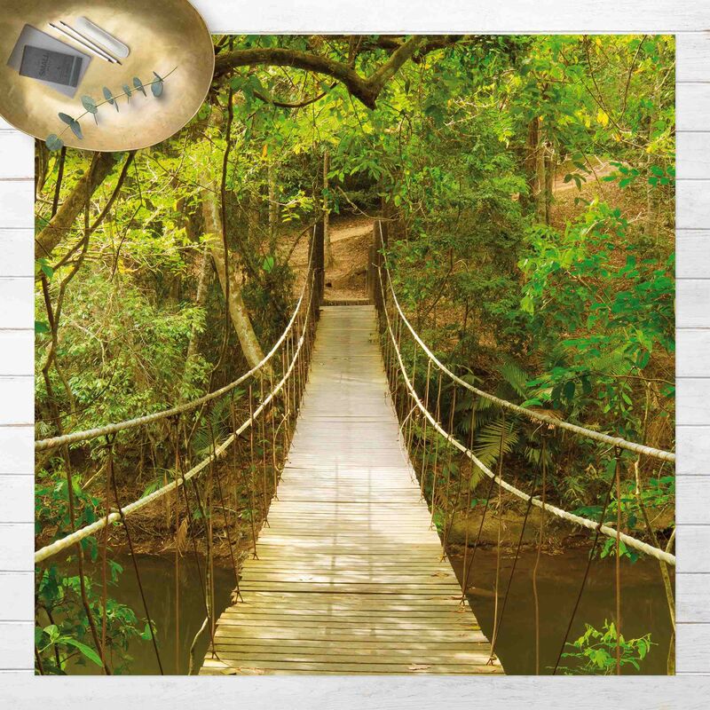 

Bilderwelten - Alfombras vinílicas - Jungle Bridge - Cuadrado 1:1 Dimensión LxA: 120cm x 120cm