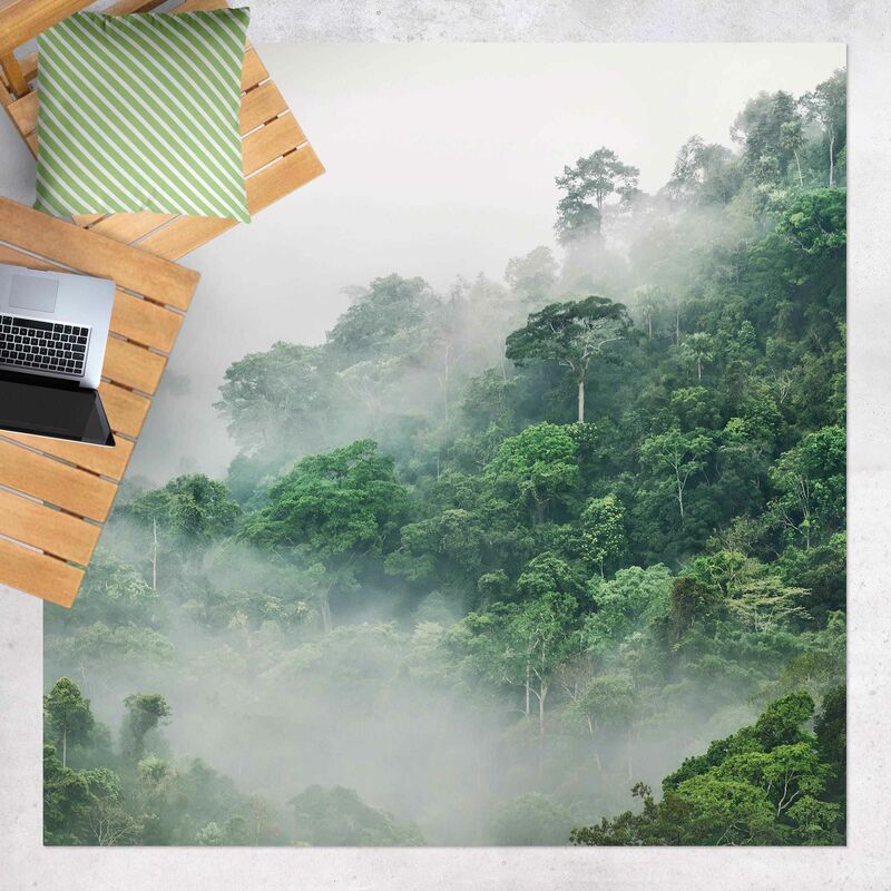 

Bilderwelten - Alfombras vinílicas - Jungle In The Fog - Cuadrado 1:1 Dimensión LxA: 120cm x 120cm