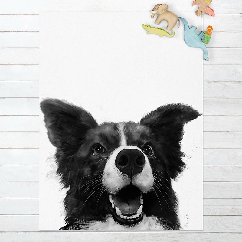 

Alfombras vinílicas - Laura Graves - Illustration Dog Border Collie Black And White Painting - Alto 4:3 Dimensión LxA: 80cm x 60cm