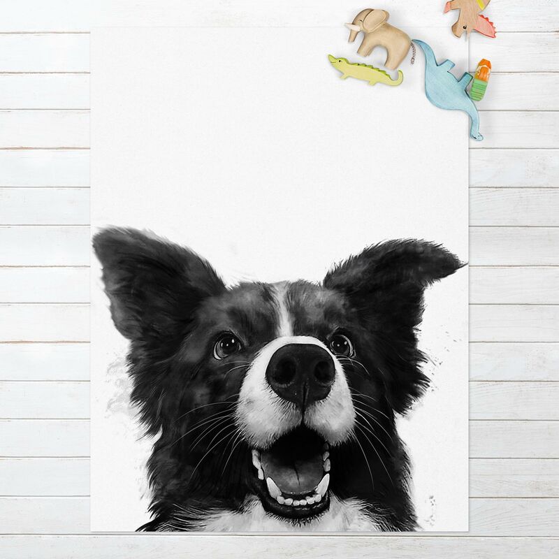 

Alfombras vinílicas - Laura Graves - Illustration Dog Border Collie Black And White Painting - Alto 4:3 Dimensión LxA: 140cm x 105cm