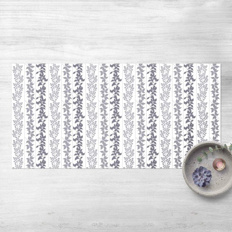 

Bilderwelten - Alfombras vinílicas - Leaf Silhouettes With Stripes - Apaisado 1:2 Dimensión LxA: 140cm x 280cm
