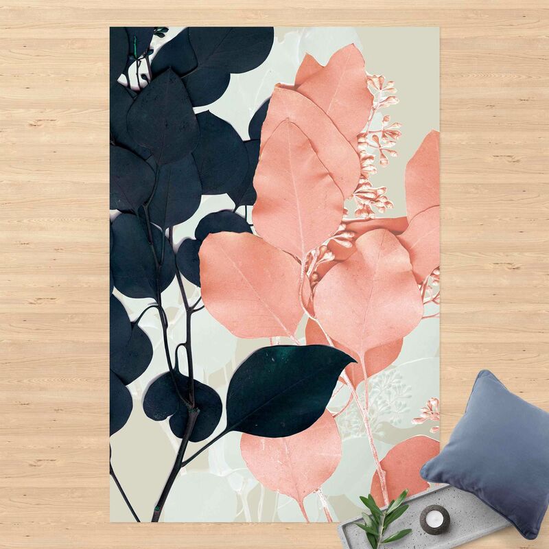 

Alfombras vinílicas - Leaves Indigo & Rouge I - Alto 3:2 Dimensión LxA: 120cm x 80cm