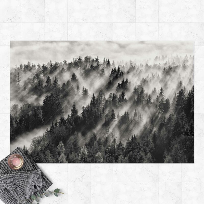 

Alfombras vinílicas - Light Beams In The Coniferous Forest - Apaisado 2:3 Dimensión LxA: 80cm x 120cm