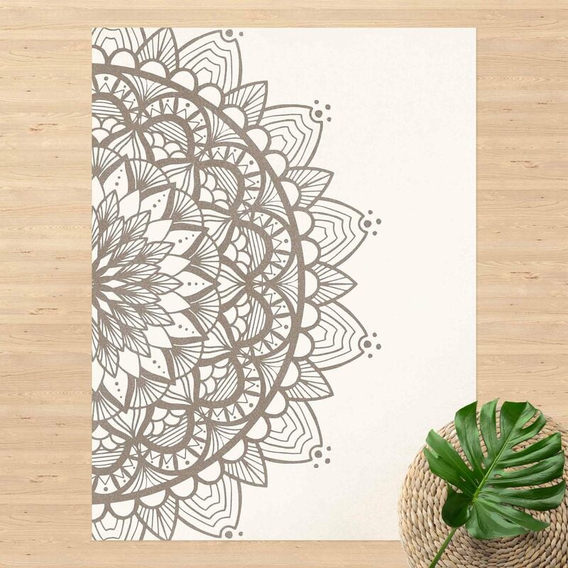 

Alfombras vinílicas - Mandala Illustration Shabby Beige White - Alto 4:3 Dimensión LxA: 160cm x 120cm