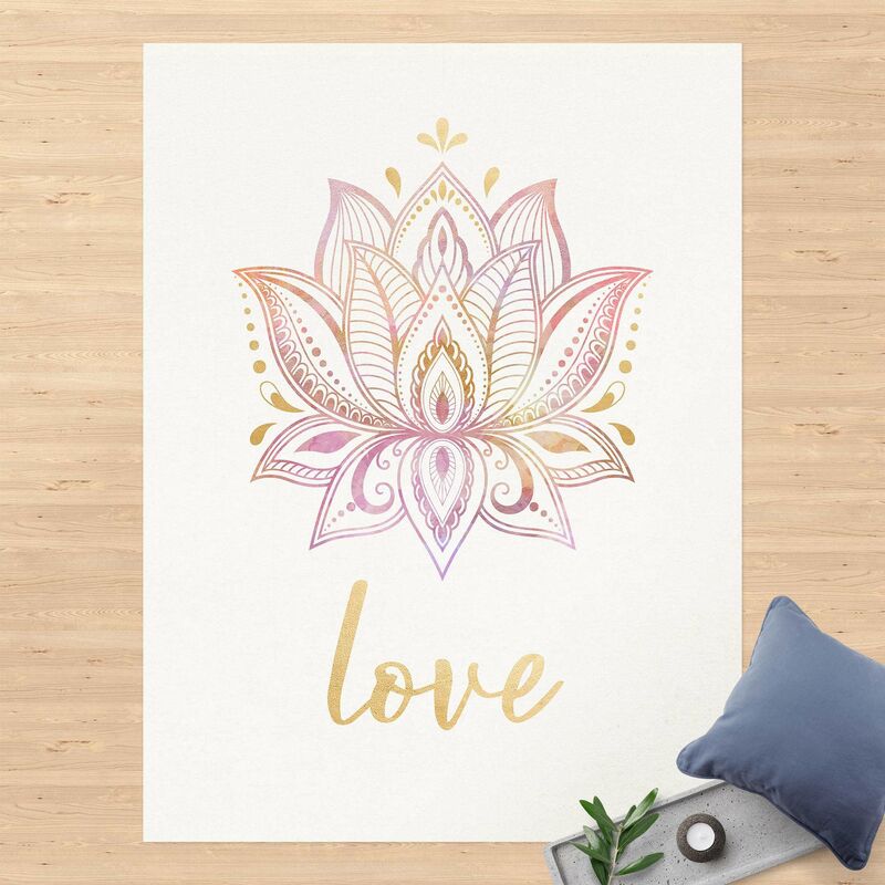 

Alfombras vinílicas - Mandala Namaste Lotus Set Gold Light Pink - Alto 4:3 Dimensión LxA: 120cm x 90cm