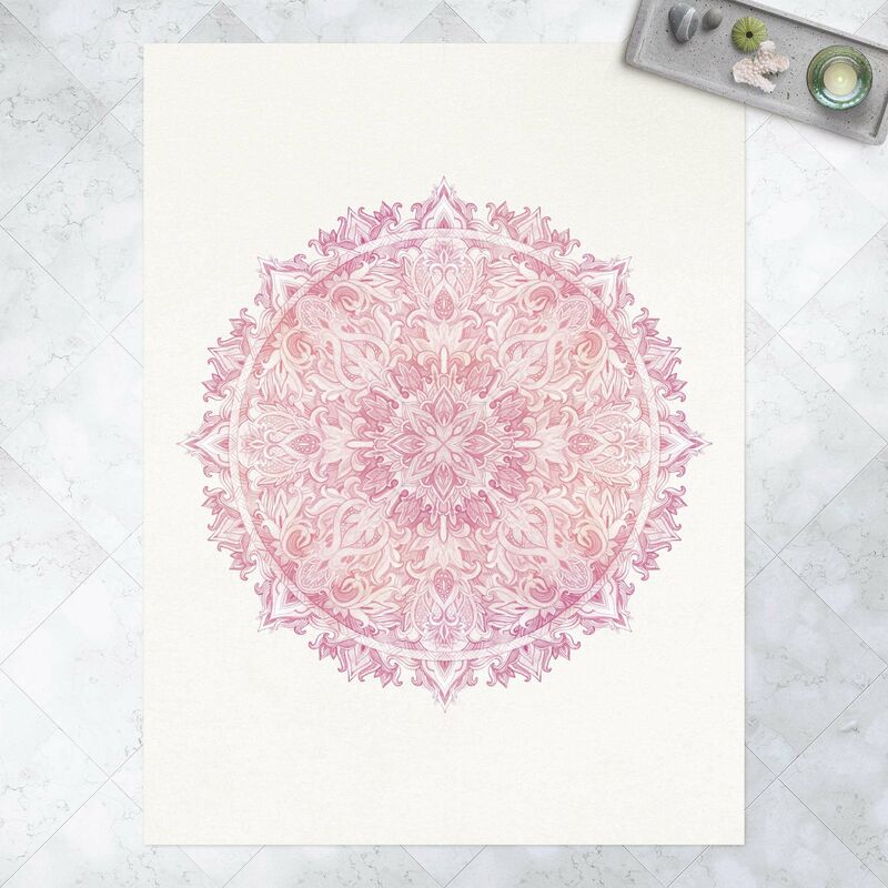 

Alfombras vinílicas - Mandala Watercolours Rose Ornament Light Pink - Alto 4:3 Dimensión LxA: 140cm x 105cm