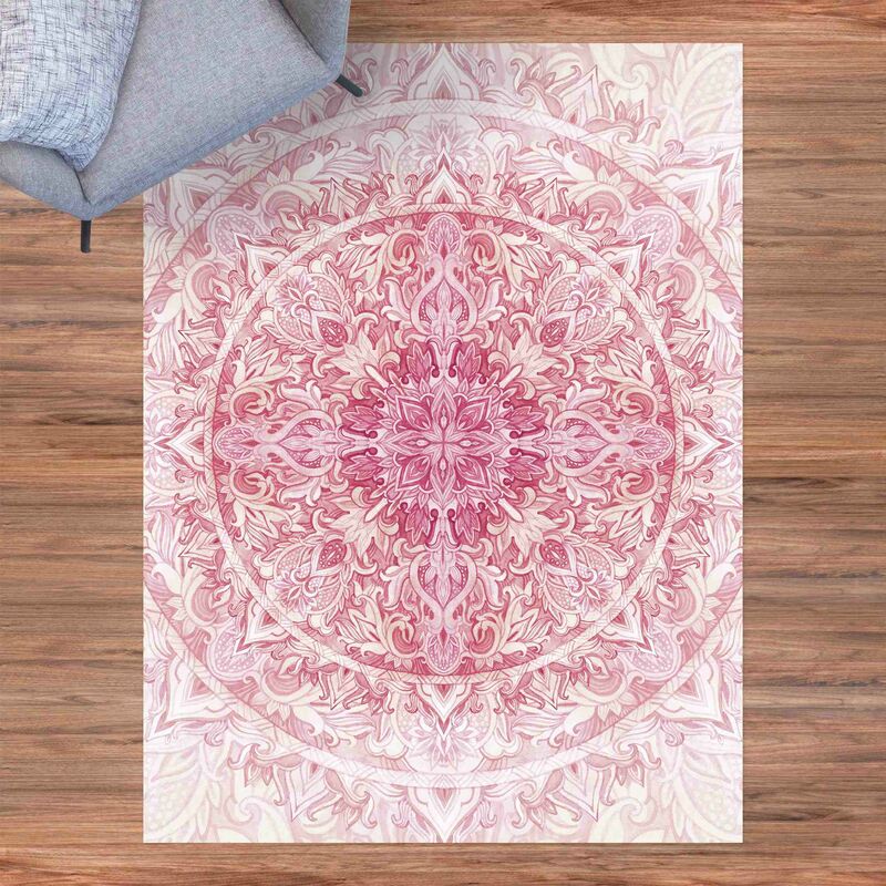 

Alfombras vinílicas - Mandala Watercolours Sun Ornament Light Pink - Alto 4:3 Dimensión LxA: 120cm x 90cm