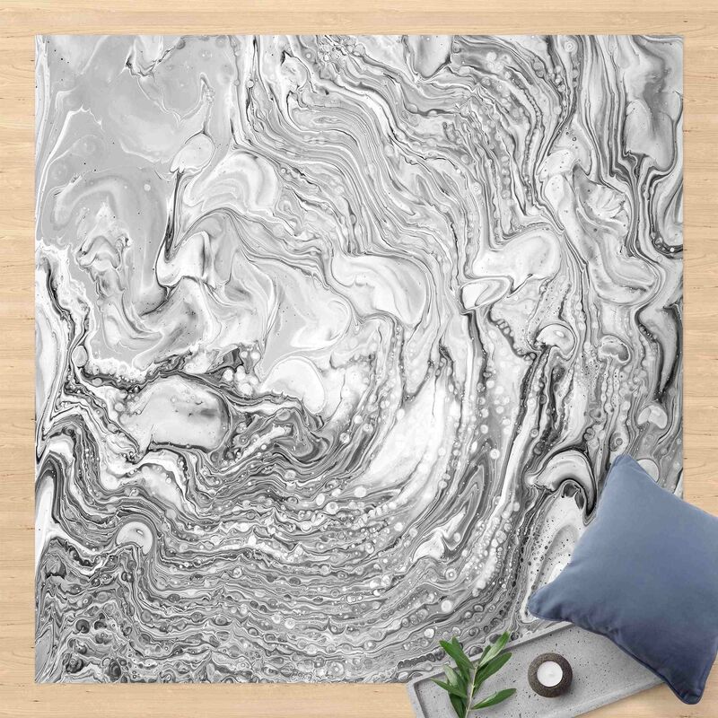 

Alfombras vinílicas - Marble Effect Black And White - Cuadrado 1:1 Dimensión LxA: 100cm x 100cm