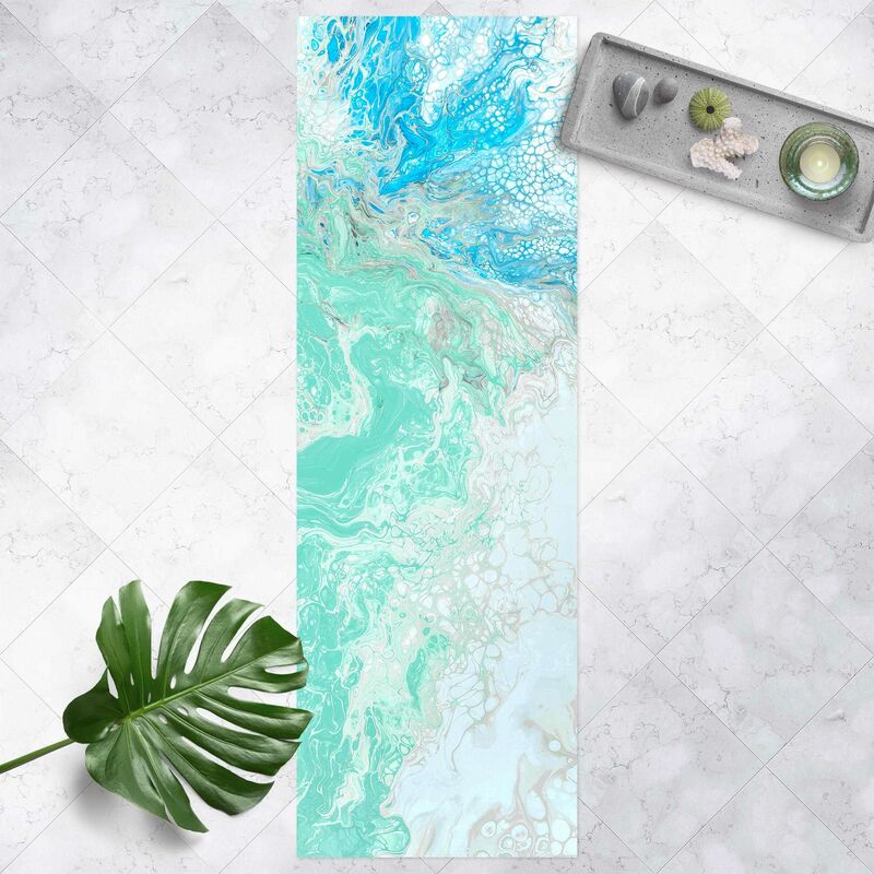 

Alfombras vinílicas - Marble Effect Pastel Shade Of Blue - Panorámico Dimensión LxA: 150cm x 50cm
