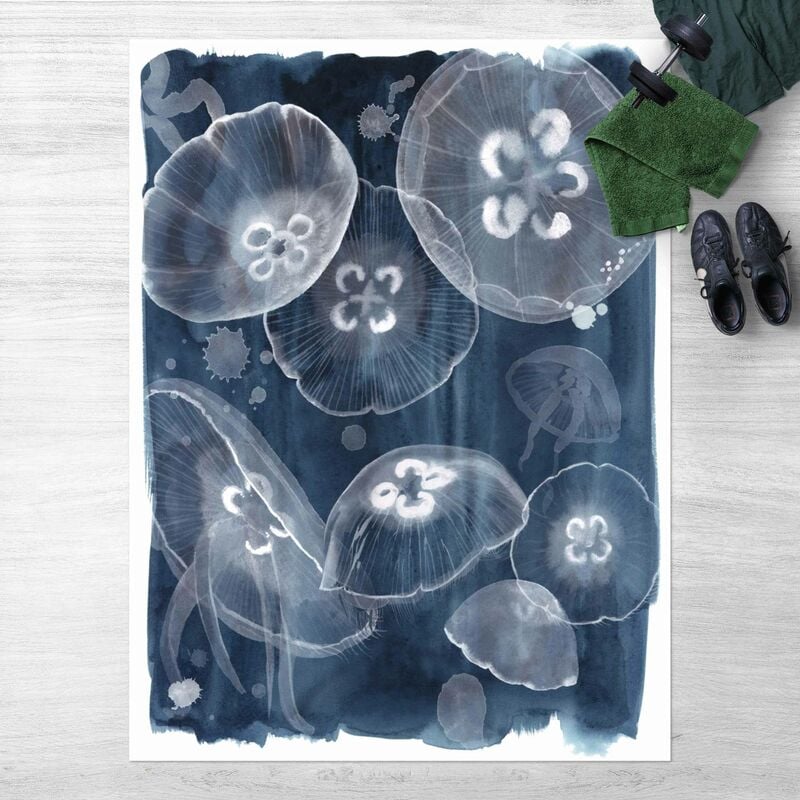 Micasia - Alfombras vinílicas - Moon Jellyfish ii - Alto 4:3 Dimensión LxA: 160cm x 120cm