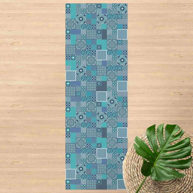 

Alfombras vinílicas - Moroccan Mosaic Tiles Turquoise Blue - Panorámico Dimensión LxA: 150cm x 50cm