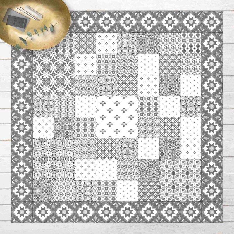 

Alfombras vinílicas - Moroccan Tiles Combination Marrakech With Tile Frame - Cuadrado 1:1 Dimensión LxA: 80cm x 80cm