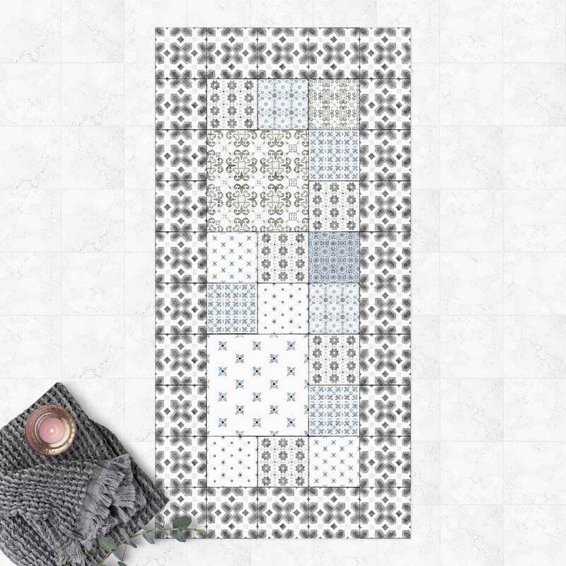 

Alfombras vinílicas - Moroccan Tiles Combination Rabat With Tile Frame - Alto 2:1 Dimensión LxA: 140cm x 70cm