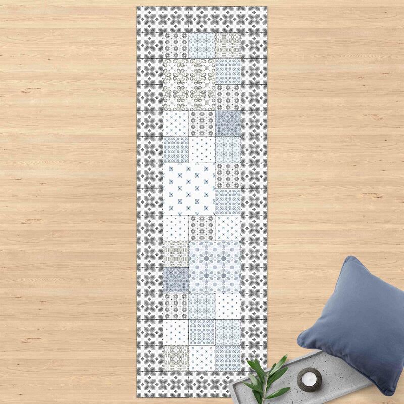 

Bilderwelten - Alfombras vinílicas - Moroccan Tiles Combination Rabat With Tile Frame - Panorámico Dimensión LxA: 210cm x 70cm