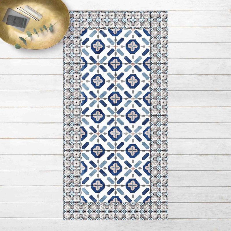 

Alfombras vinílicas - Moroccan Tiles Flower Window With Tile Frame - Alto 2:1 Dimensión LxA: 100cm x 50cm