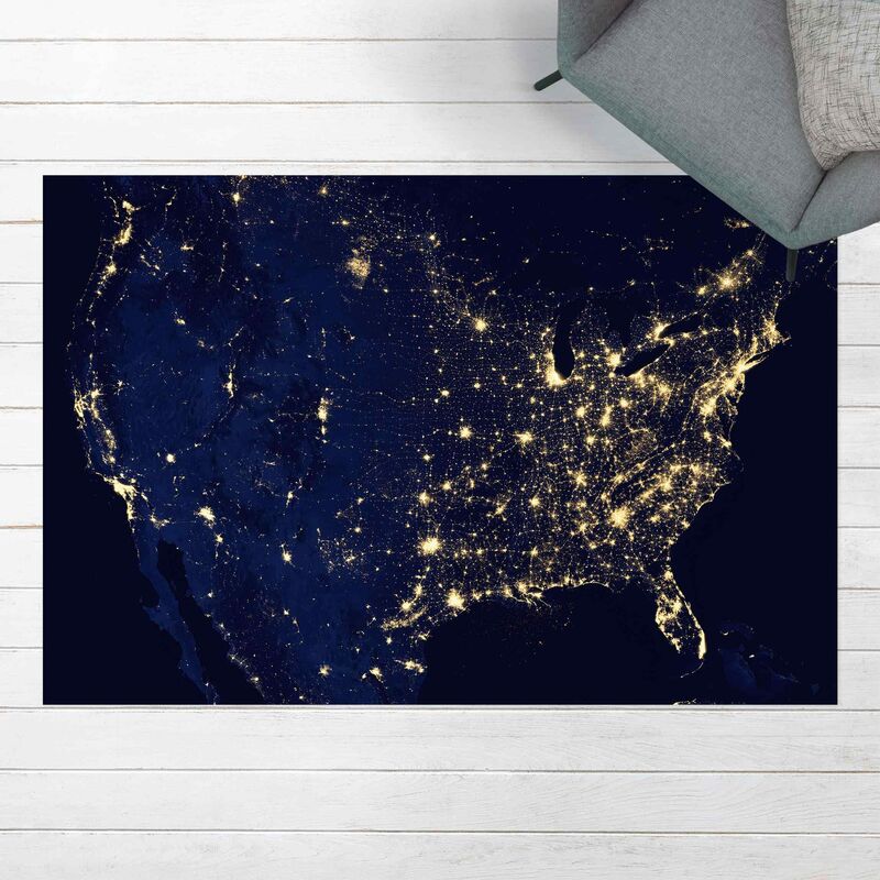 

Alfombras vinílicas - NASA Picture USA From Space By Night - Apaisado 2:3 Dimensión LxA: 120cm x 180cm