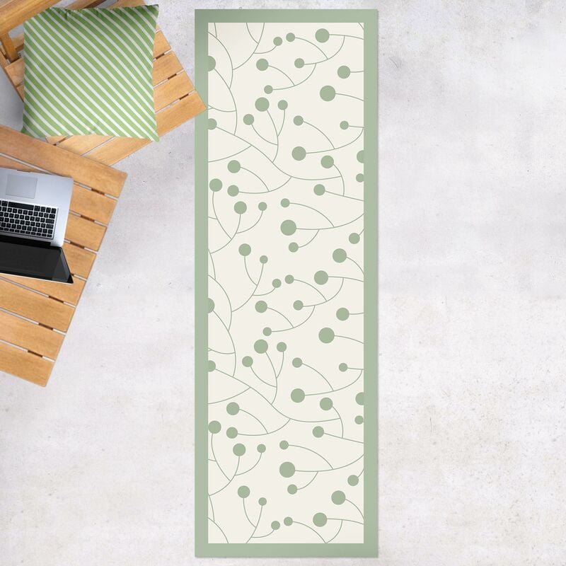 

Alfombras vinílicas - Natural Pattern Growth With Dots And Frame - Panorámico Dimensión LxA: 150cm x 50cm