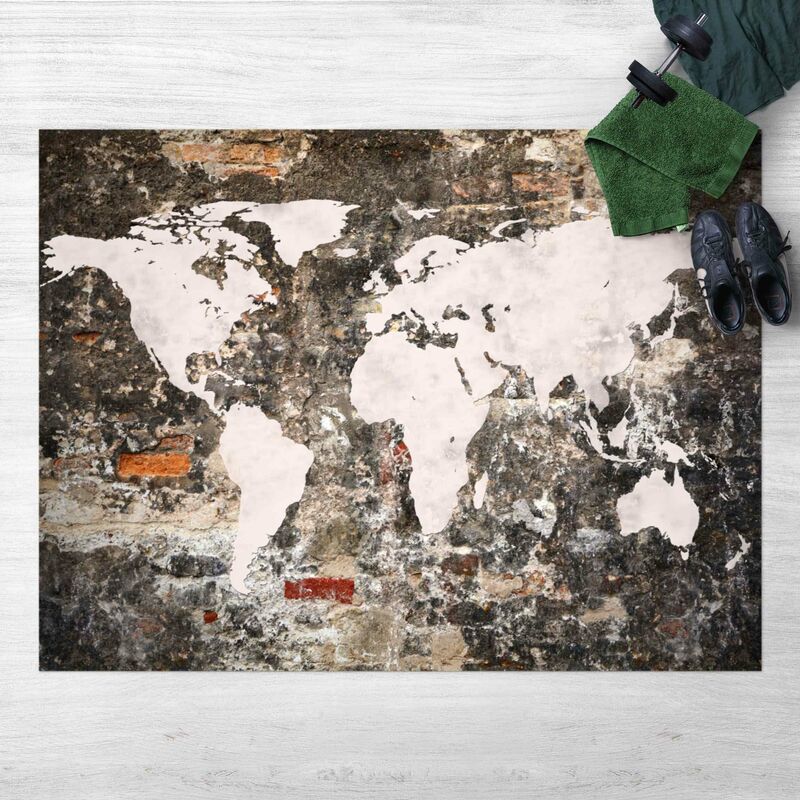 

Alfombras vinílicas - Old Wall World Map - Apaisado 3:4 Dimensión LxA: 60cm x 80cm