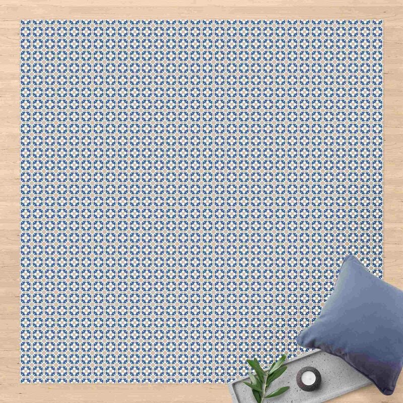 

Alfombras vinílicas - Oriental Patterns With Blue Stars - Cuadrado 1:1 Dimensión LxA: 100cm x 100cm