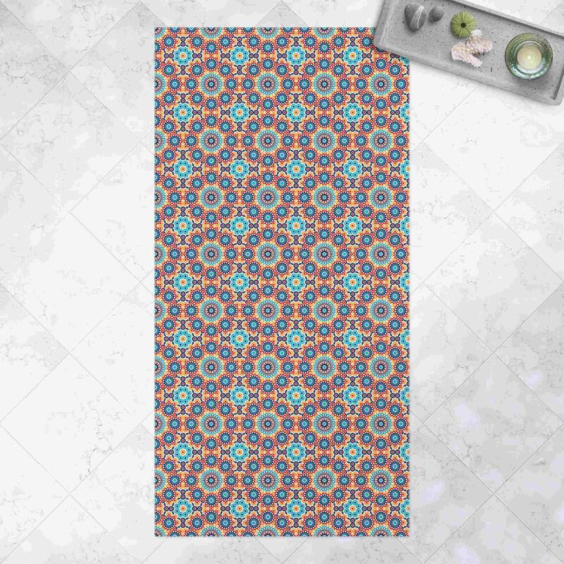 

Bilderwelten - Alfombras vinílicas - Oriental Patterns With Colourful Flowers - Alto 2:1 Dimensión LxA: 280cm x 140cm