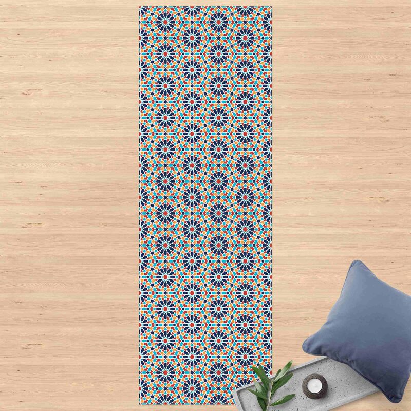 

Alfombras vinílicas - Oriental Patterns With Colourful Stars - Panorámico Dimensión LxA: 240cm x 80cm
