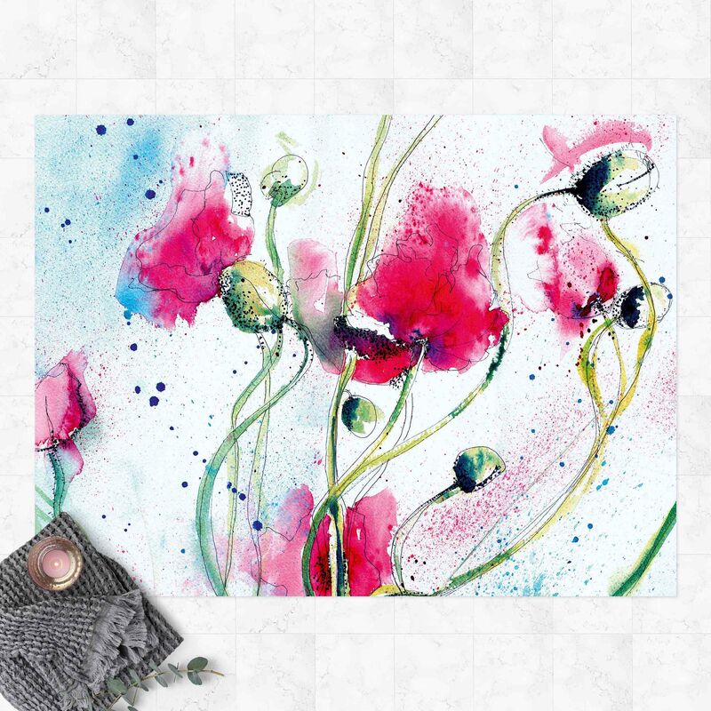 

Alfombras vinílicas - Painted Poppies - Apaisado 3:4 Dimensión LxA: 75cm x 100cm