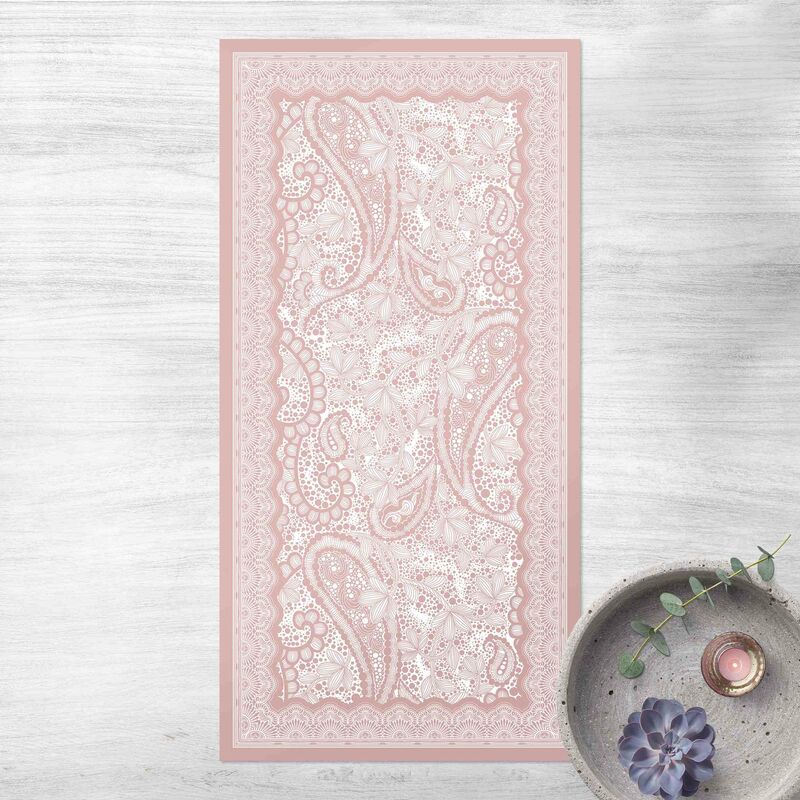

Bilderwelten - Alfombras vinílicas - Paisley Foam In Pastel Colours With Border - Alto 2:1 Dimensión LxA: 260cm x 130cm