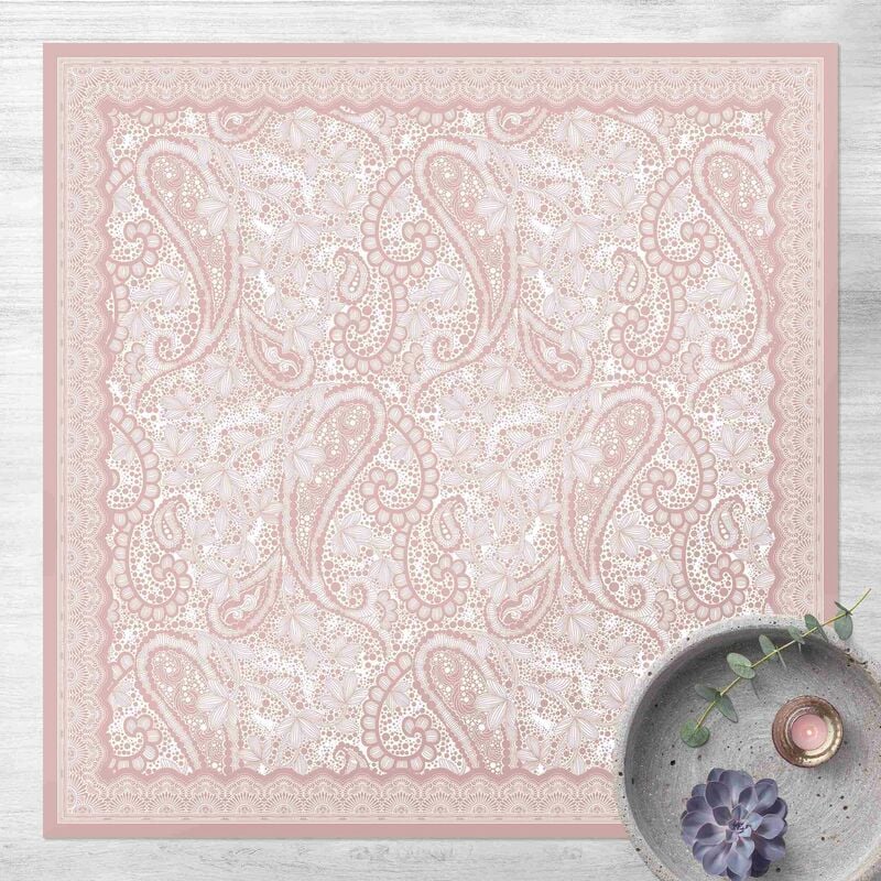 

Alfombras vinílicas - Paisley Foam In Pastel Colours With Border - Cuadrado 1:1 Dimensión LxA: 60cm x 60cm