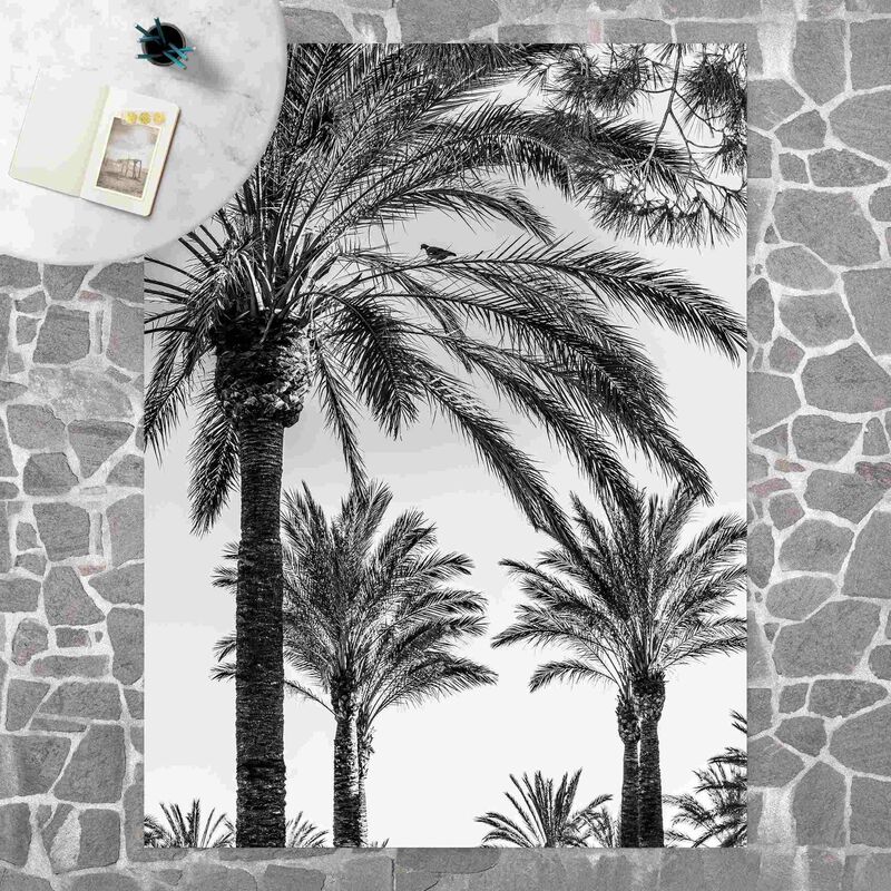 

Alfombras vinílicas - Palm Trees At Sunset Black And White - Alto 4:3 Dimensión LxA: 120cm x 90cm