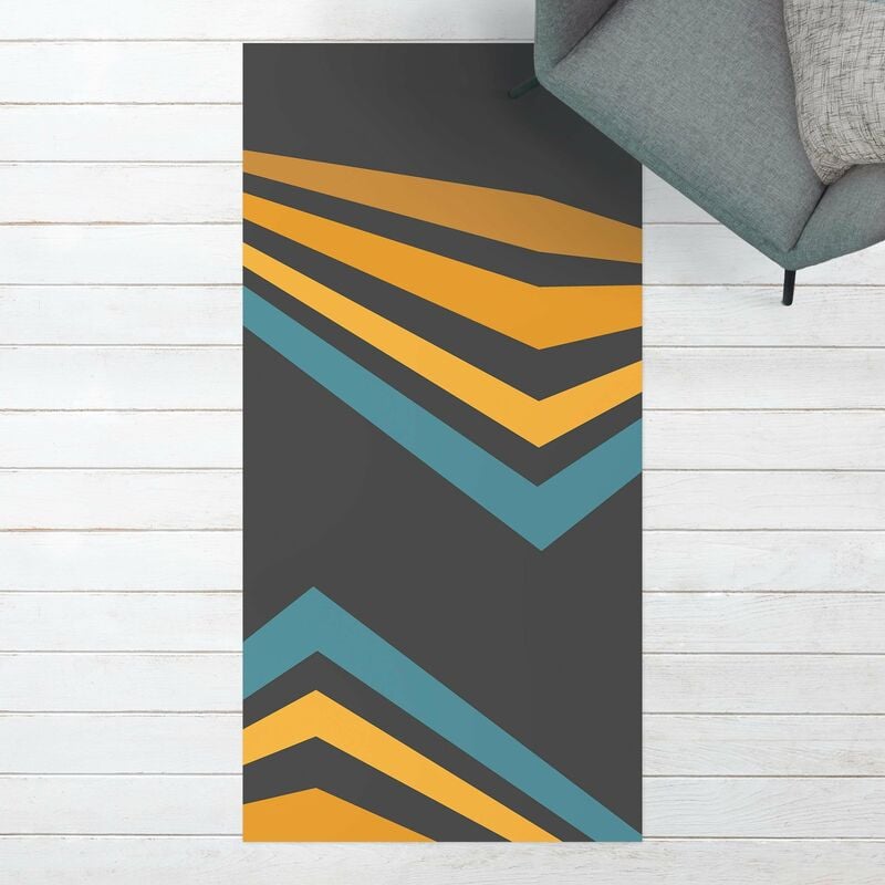 

Alfombras vinílicas - Parallel Corners In Yellow and Blue - Alto 2:1 Dimensión LxA: 260cm x 130cm