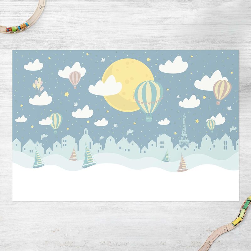

Alfombras vinílicas - Paris With Stars And Hot Air Balloon - Apaisado 2:3 Dimensión LxA: 40cm x 60cm