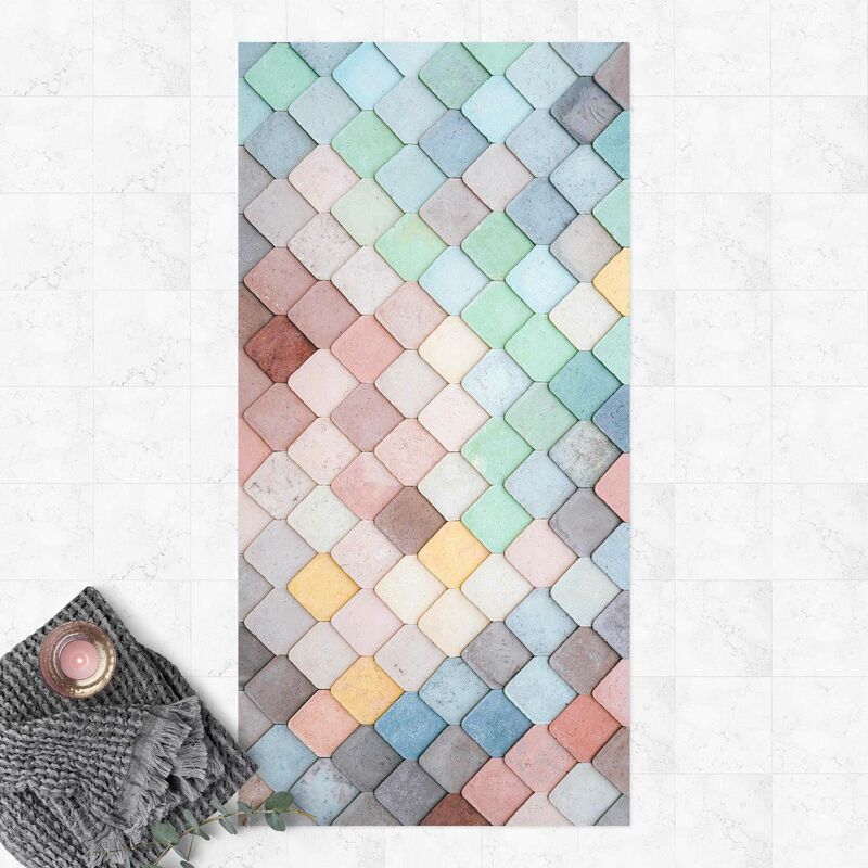 

Bilderwelten - Alfombras vinílicas - Pastel Coloured Stone Scales Of Fish - Alto 2:1 Dimensión LxA: 200cm x 100cm