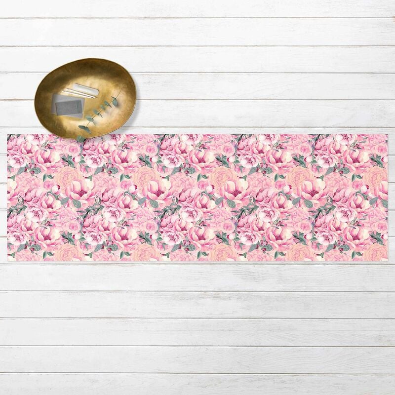 

Alfombras vinílicas - Pink Flower Dream Pastel Roses In Watercolour - Panorama Formato apaisado Dimensión LxA: 60cm x 180cm