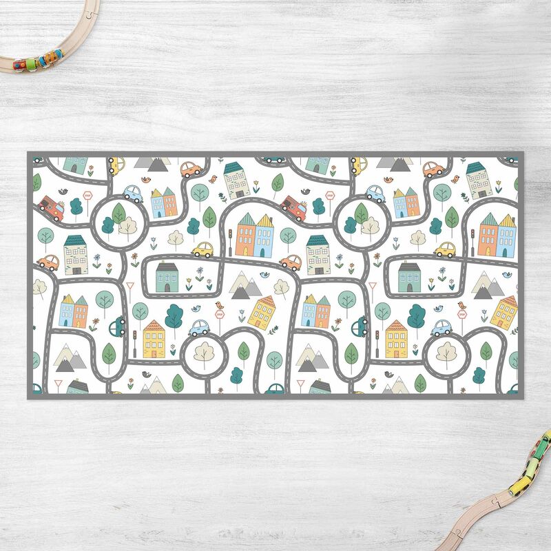 

Bilderwelten - Alfombras vinílicas - Playoom Mat City Traffic- Out And About With The Car - Apaisado 1:2 Dimensión LxA: 120cm x 240cm