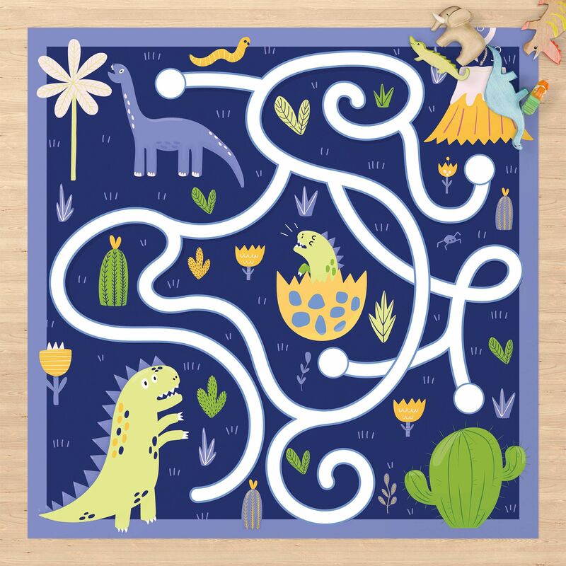 

Bilderwelten - Alfombras vinílicas - Playoom Mat Dinosaurs - Dino Mom Looking For Her Baby - Cuadrado 1:1 Dimensión LxA: 120cm x 120cm