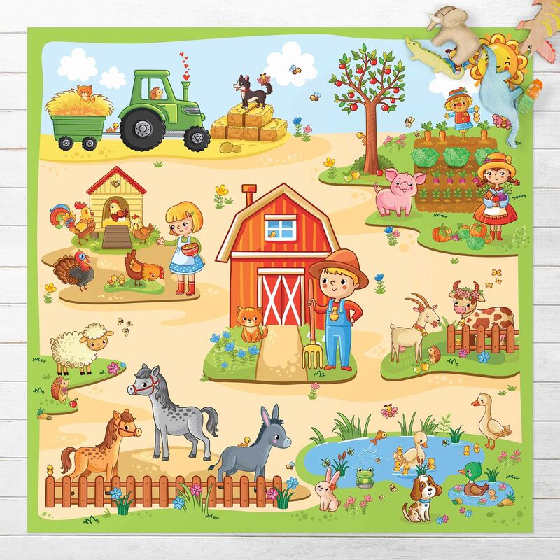 

Alfombras vinílicas - Playoom Mat Farm - Farm Work Is Fun - Cuadrado 1:1 Dimensión LxA: 100cm x 100cm