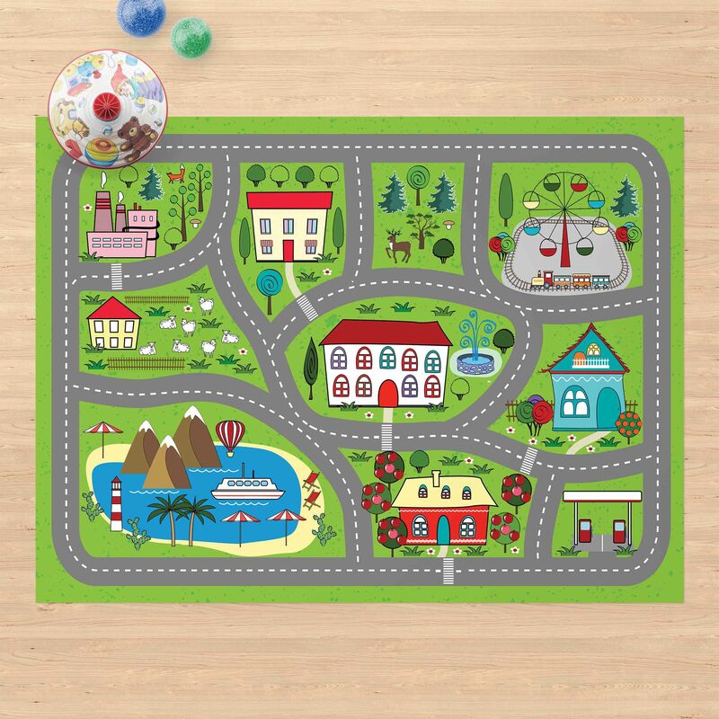 

Alfombras vinílicas - Playoom Mat Smalltown - A Trip To The Countryside - Apaisado 3:4 Dimensión LxA: 45cm x 60cm