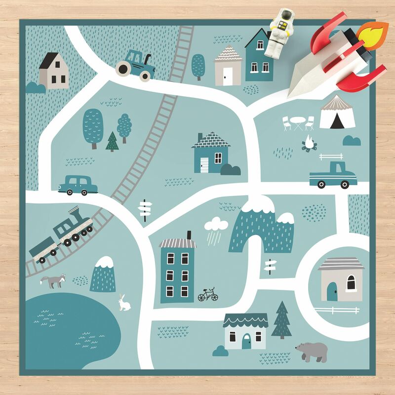 

Alfombras vinílicas - Playoom Mat Village - A Fine Little Place - Cuadrado 1:1 Dimensión LxA: 100cm x 100cm